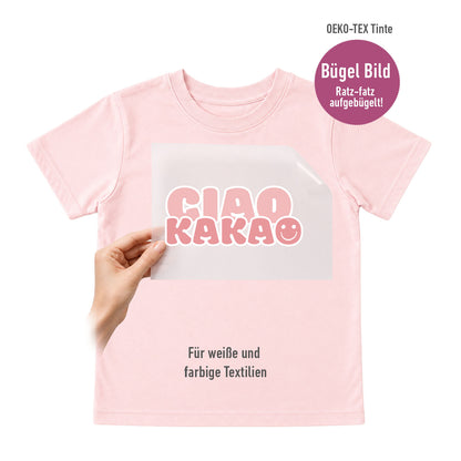 Bügelbild „Ciao Kakao“ Rosa