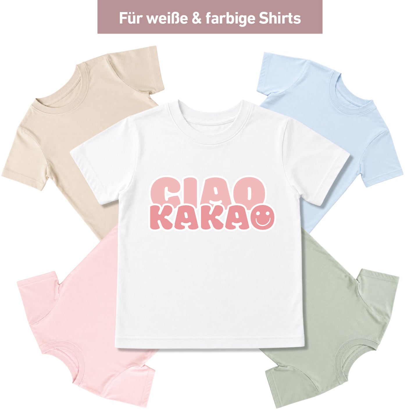 Bügelbild „Ciao Kakao“ Rosa