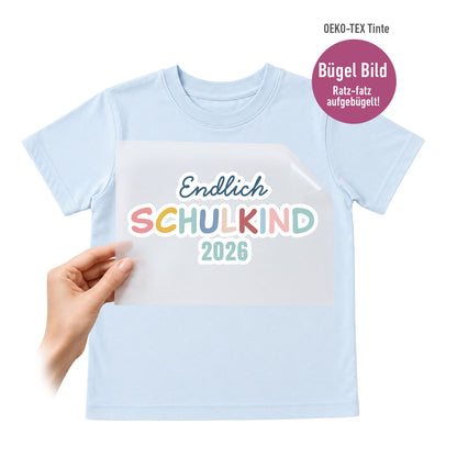 Bügelbild „Endlich Schulkind 2026“
