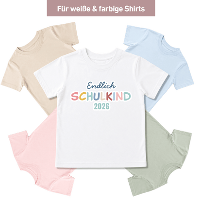 Bügelbild „Endlich Schulkind 2026“