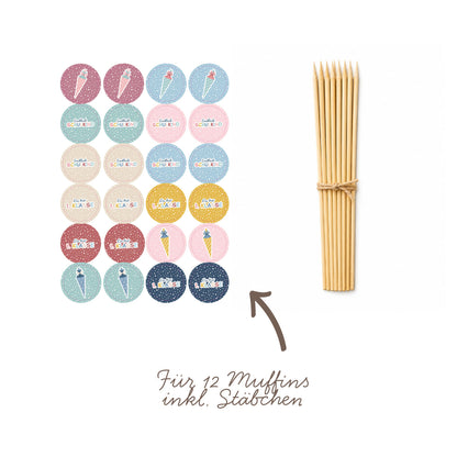 Muffin-Topper zur Einschulung – 12 DIY-Cupcake-Topper
