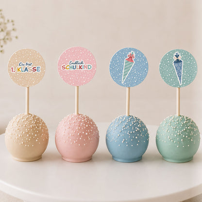 Muffin-Topper zur Einschulung – 12 DIY-Cupcake-Topper