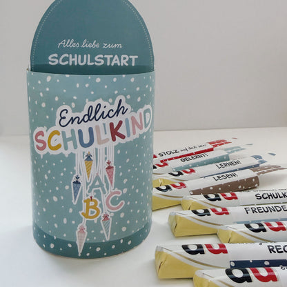 Geschenk zum Schulstart, Einschulung I Duplo Banderolen DIY Geschenkbox Druckvorlage