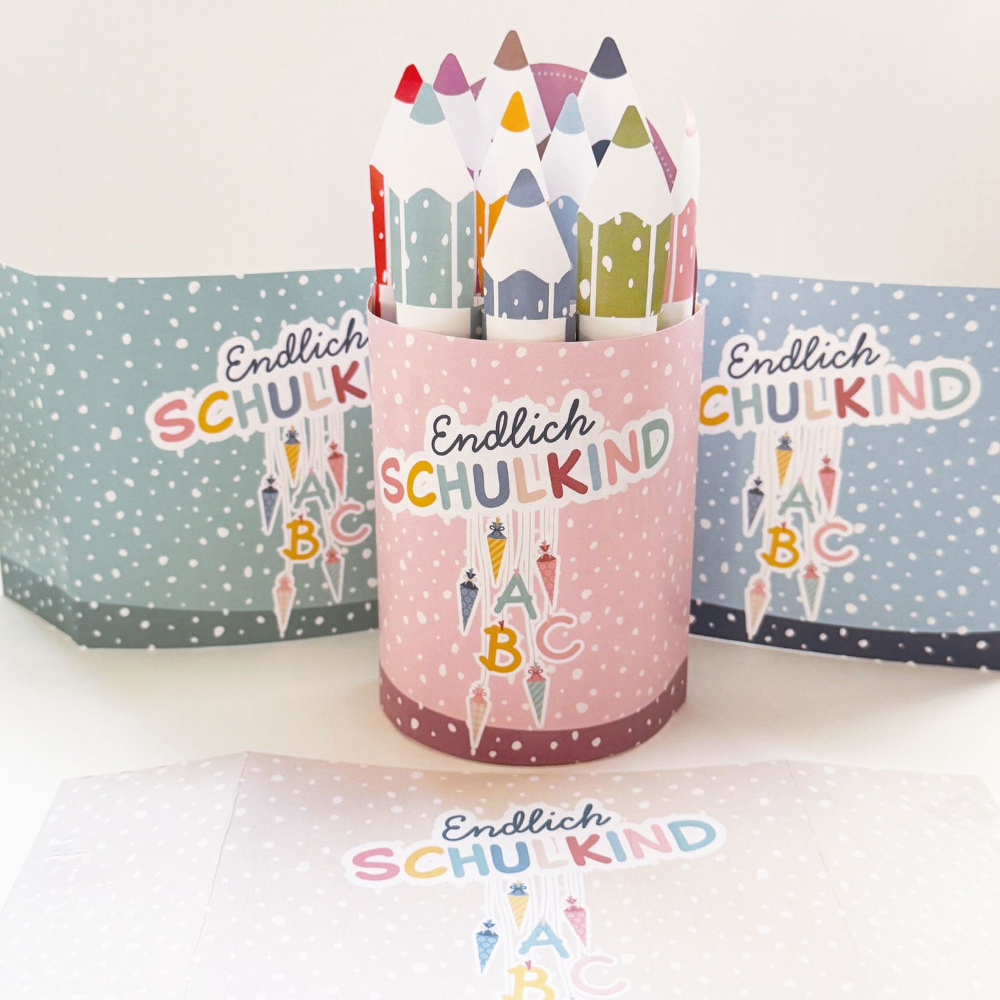 Geschenk zum Schulstart, Einschulung I Duplo Banderolen DIY Geschenkbox Druckvorlage