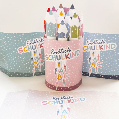 Geschenk zum Schulstart, Einschulung I Duplo Banderolen DIY Geschenkbox Druckvorlage