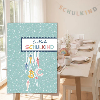 Einladungskarte zur Einschulung (Mint)