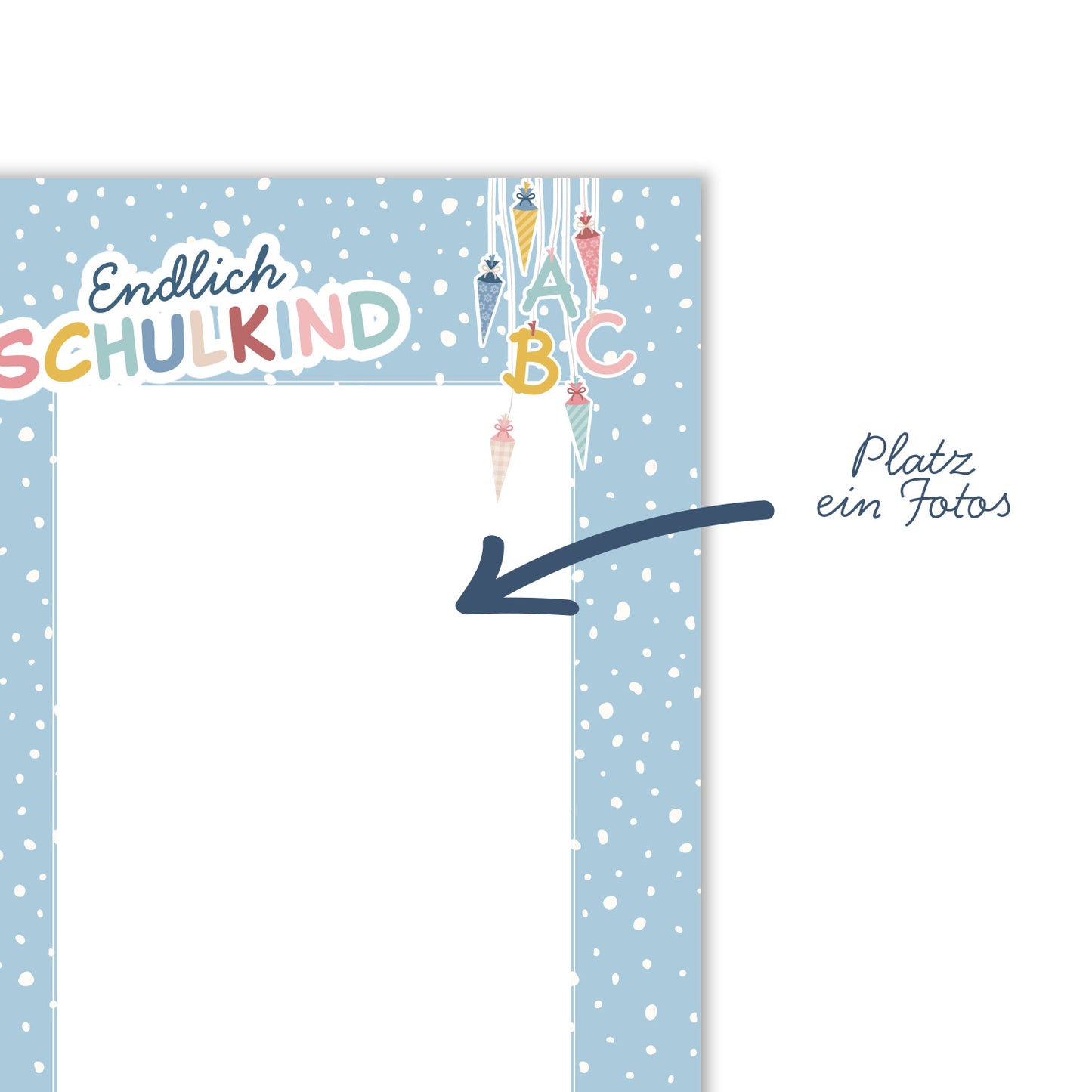 Süße Gästebuchkarten zur Einschulung in Blau