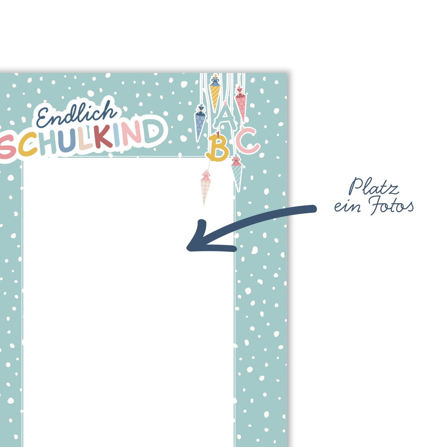 Süße Gästebuchkarten zur Einschulung in Beige Mint