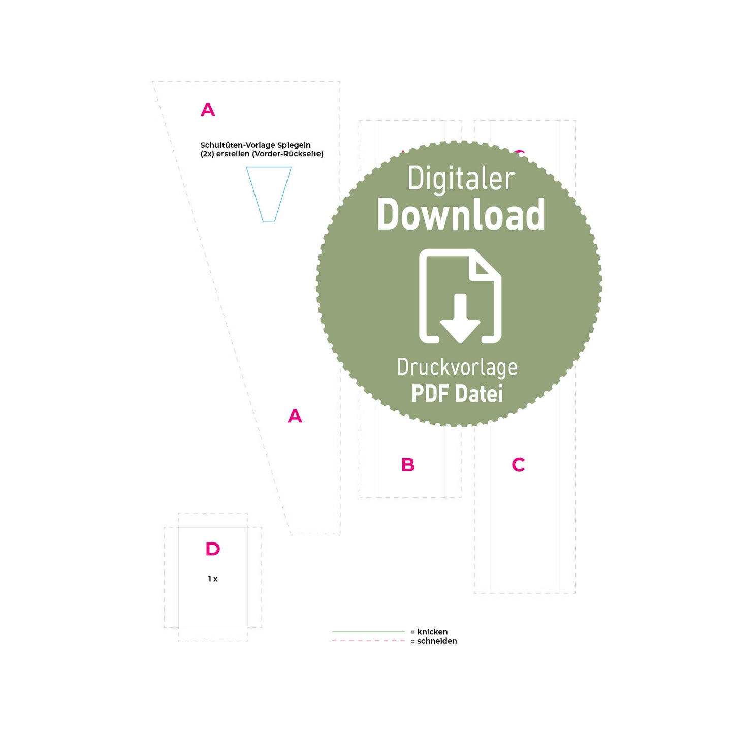 DIY Piñata zur Einschulung – Bastelvorlage als PDF zum Download | Schultüten-Pinata selbst basteln | Einschulung, Zuckertüte, Schulanfang