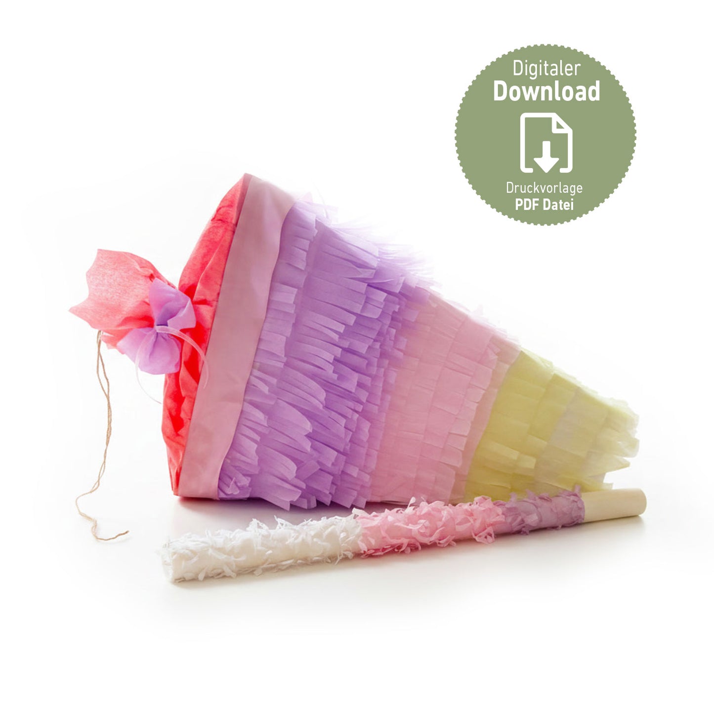 DIY Piñata zur Einschulung – Bastelvorlage als PDF zum Download | Schultüten-Pinata selbst basteln | Einschulung, Zuckertüte, Schulanfang