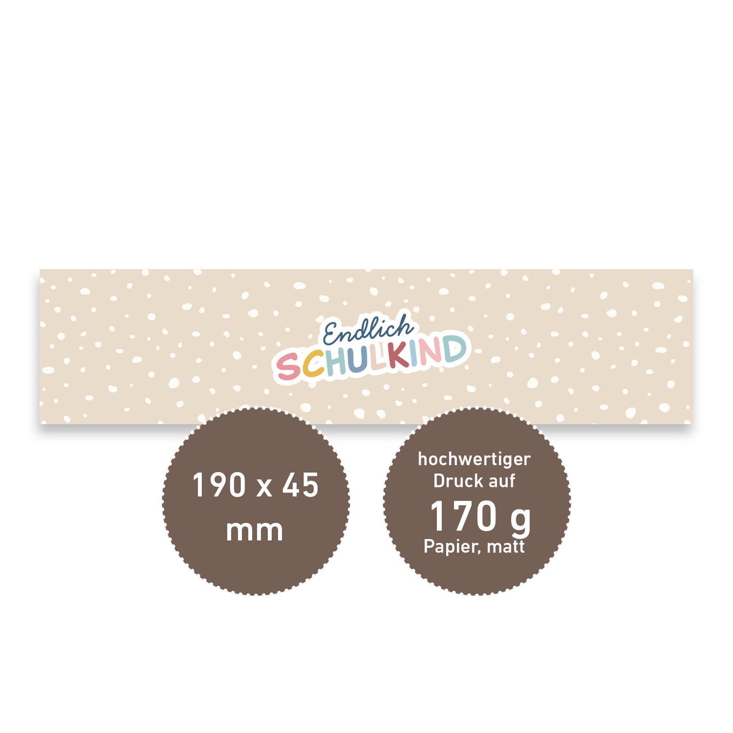 Serviettenbanderolen Einschulung (Beige)