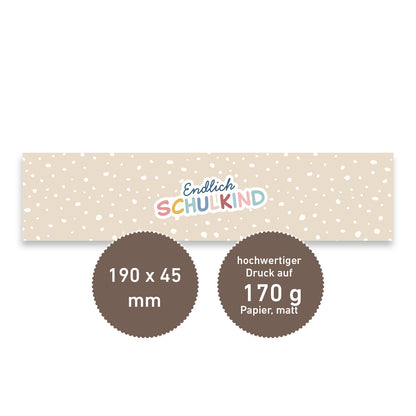 Serviettenbanderolen Einschulung (Beige)