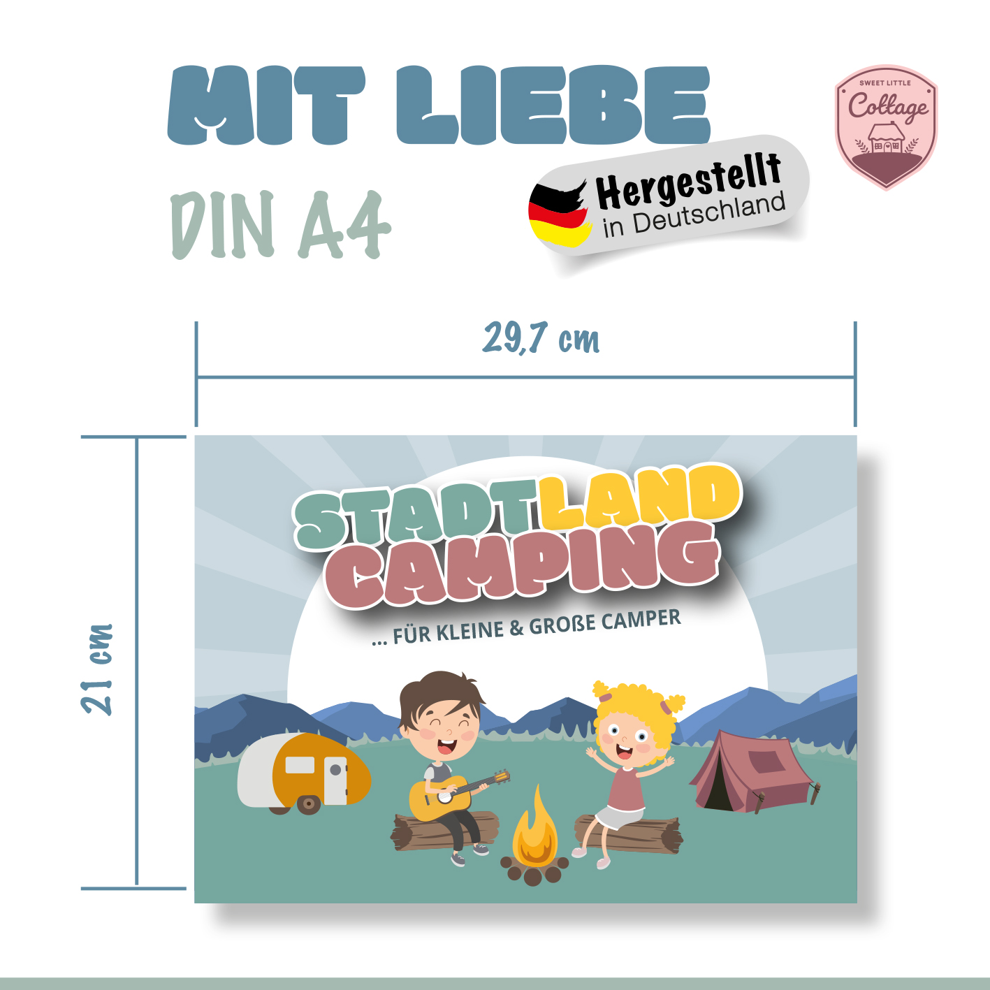 Stadt Land Camping Spiel – Campingspiel – Familienspiel – Urlaubsspiel – für große und kleine Camper ab 9 Jahren – Stadt Land Fluss